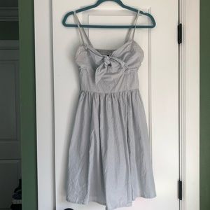 Light blue pinstripe tie front H&M brand dress